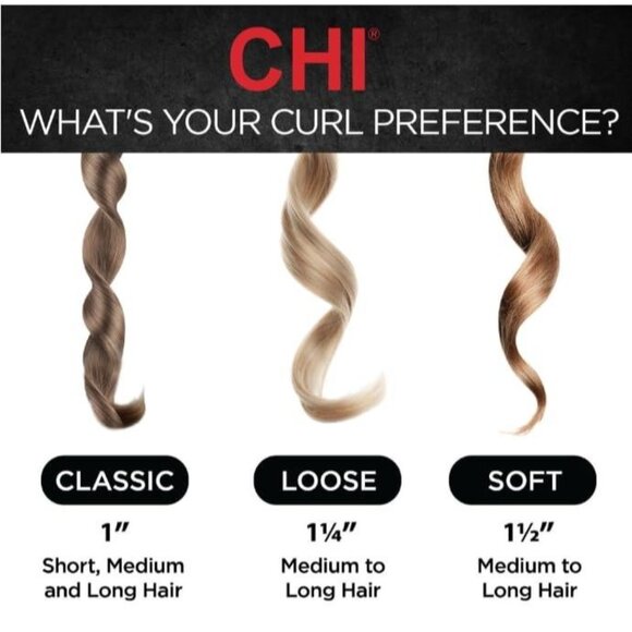 CHI Spin N Curl, Curling Iron Provides Preset Temperature Settings Onyx Black - Picture 4 of 10